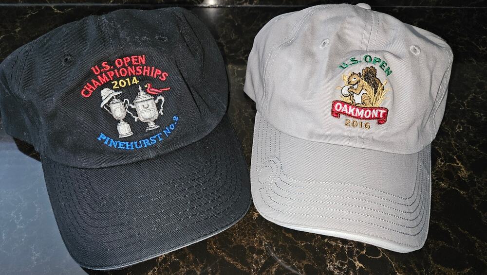 Lot of 2- US Open Championships 2014 Pinehurst & US Open Oakmont 2016 Golf Hats